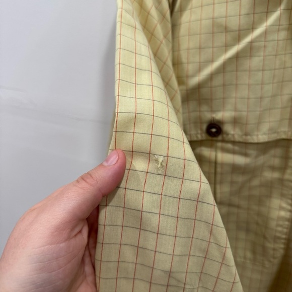 Patagonia Yellow Grid Print Long Sleeve Button Down Shirt Large *flawed* - Picture 6 of 9